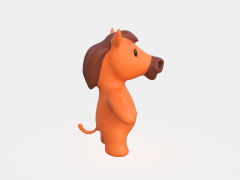 Малыш-животное - Лошадка милая - Анимированные 3D Модель