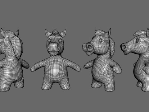 Малыш-животное - Лошадка милая - Анимированные 3D Модель