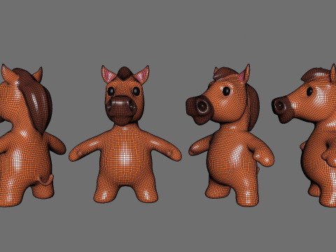 Малыш-животное - Лошадка милая - Анимированные 3D Модель