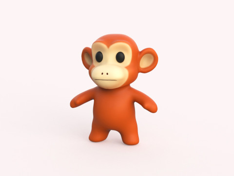 Little animal baby - Monkey cute - Animated 3D Model