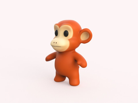 Little animal baby - Monkey cute - Animated 3D Model