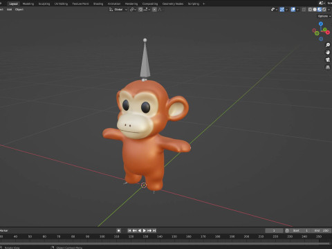 Little animal baby - Monkey cute - Animated 3D Model