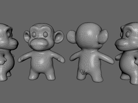 Little animal baby - Monkey cute - Animated 3D Model