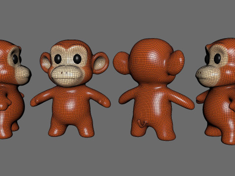 Little animal baby - Monkey cute - Animated 3D Model