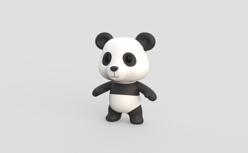 Little animal baby - Panda cute - Animated 3D Model .c4d .max .obj .3ds .fbx .stl .blend 