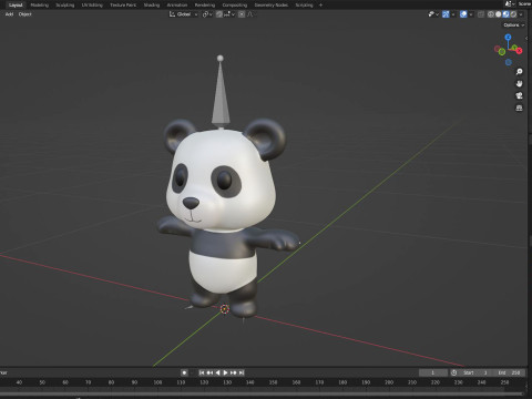 Little animal baby - Panda cute - Animated 3D Model