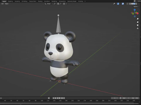 Little animal baby - Panda cute - Animated 3D Model