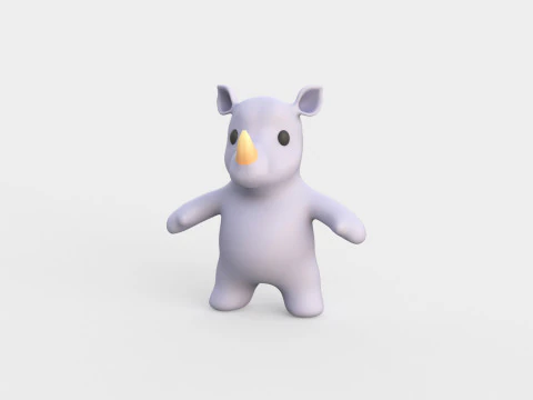 Bayi binatang kecil - Badak lucu - Animasi Model 3D