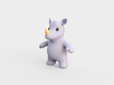 Little animal baby - Rhino cute - Animated 3D Model