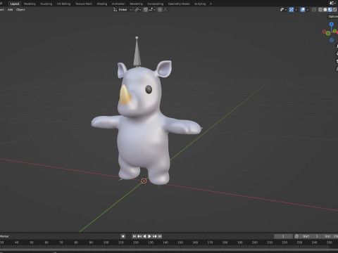 Little animal baby - Rhino cute - Animated 3D Model