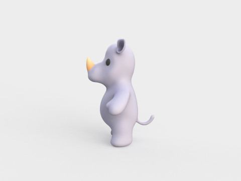 Little animal baby - Rhino cute - Animated 3D Model