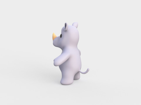 Little animal baby - Rhino cute - Animated 3D Model