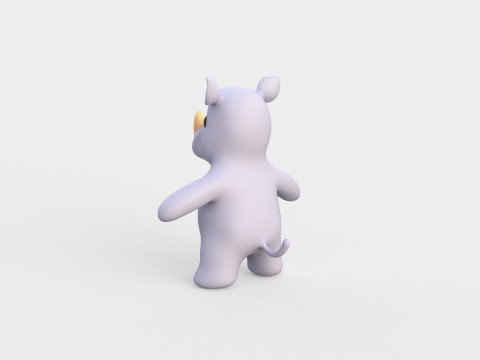 Little animal baby - Rhino cute - Animated 3D Model