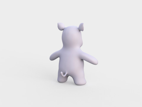 Little animal baby - Rhino cute - Animated 3D Model