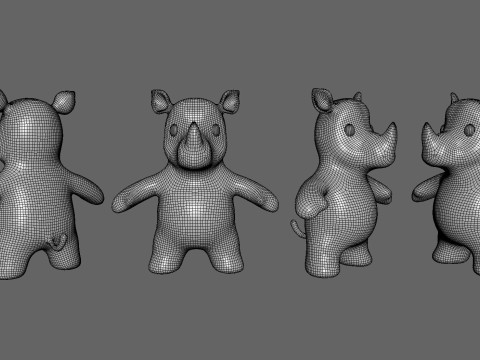 Little animal baby - Rhino cute - Animated 3D Model