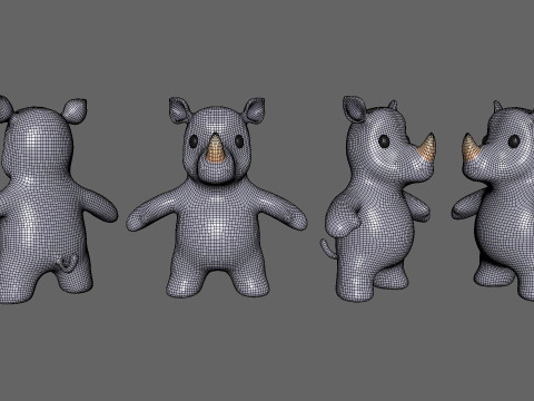 Little animal baby - Rhino cute - Animated 3D Model