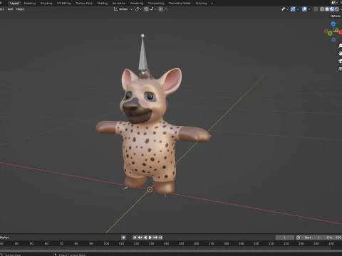 Little animal baby - Hyena cute - Animated 3D Model