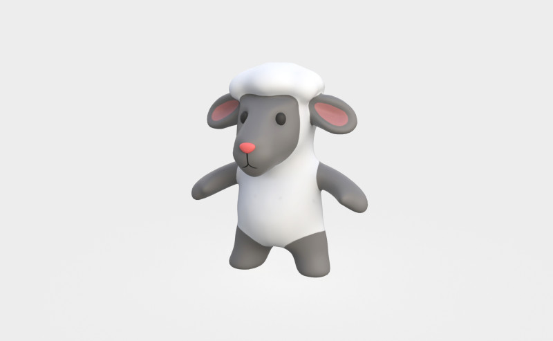 Little animal baby - Sheep cute - Animated Modelo 3D .c4d .max .obj .3ds .fbx .stl .blend 
