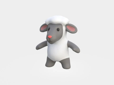 छोटे जानवर का बच्चा - भेड़ प्यारा - एनिमेटेड 3D मॉडल