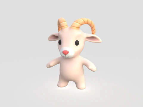 Animalzinho beb&ecirc; - Cabra fofa - Animado Modelo 3D