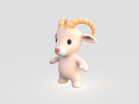 Animalzinho beb&ecirc; - Cabra fofa - Animado Modelo 3D