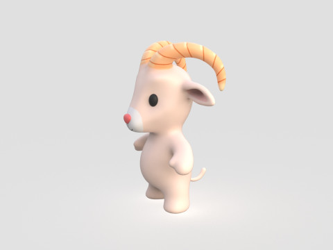 Little animal baby - Goat cute - Animated 3D Модель