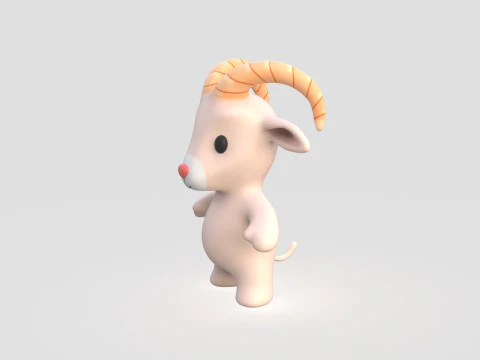 Animalzinho beb&ecirc; - Cabra fofa - Animado Modelo 3D
