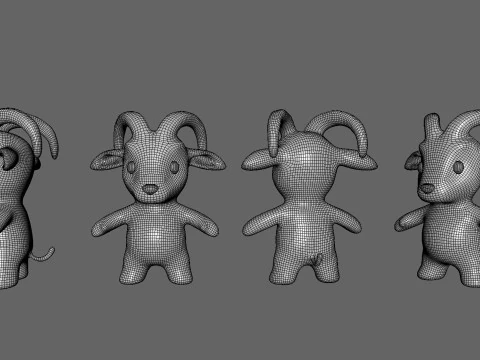 Animalzinho beb&ecirc; - Cabra fofa - Animado Modelo 3D