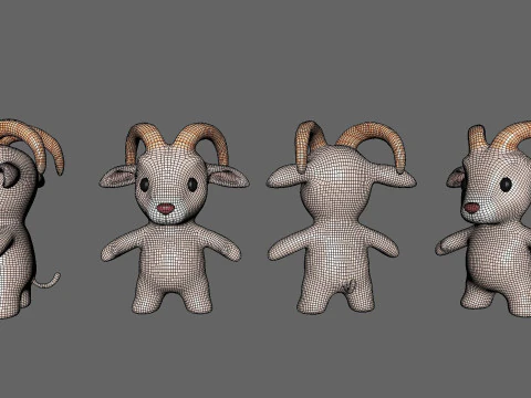 Animalzinho beb&ecirc; - Cabra fofa - Animado Modelo 3D