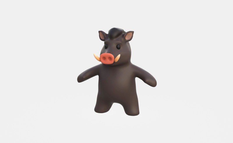 Little animal baby - Wild Boar cute - Animated 3D Model .c4d .max .obj .3ds .fbx .stl .blend 
