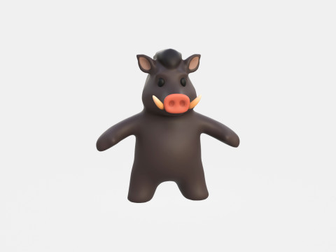 Little animal baby - Wild Boar cute - Animated 3D Model