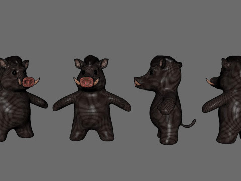 Little animal baby - Wild Boar cute - Animated 3D Model