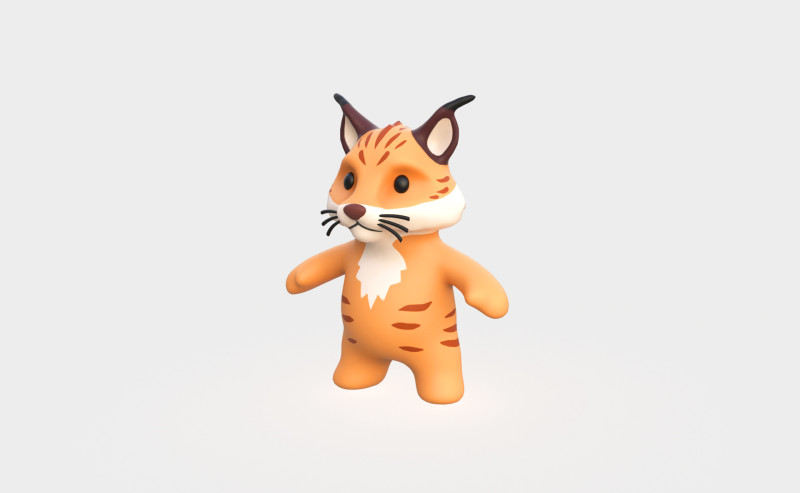 Little animal baby - Lynx cute - Animated 3D 모델 .c4d .max .obj .3ds .fbx .stl .blend 