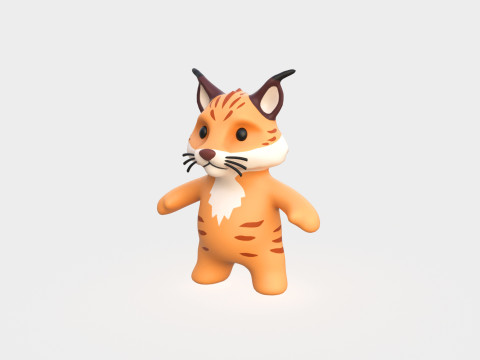 Little animal baby - Lynx cute - Animated 3D मॉडल