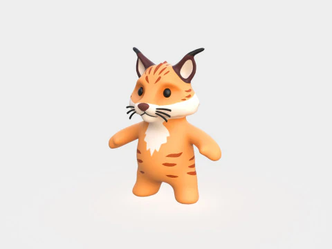작은 동물 아기 - 귀여운 Lynx - 애니메이션 3D 모델