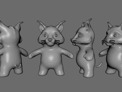 Little animal baby - Lynx cute - Animated 3D 모델