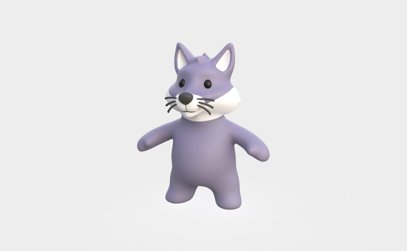 Little animal baby - Wolf cute - Animated 3D Model .c4d .max .obj .3ds .fbx .stl .blend 
