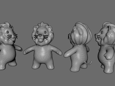 Little animal baby - Lion cute - Animated 3D-Modell