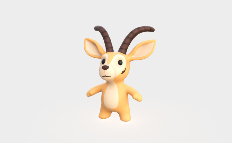 Little animal baby - Antelope cute - Animated Modelo 3D .c4d .max .obj .3ds .fbx .stl .blend 