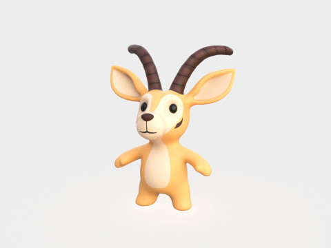 Little animal baby - Antelope cute - Animated Modèle 3D