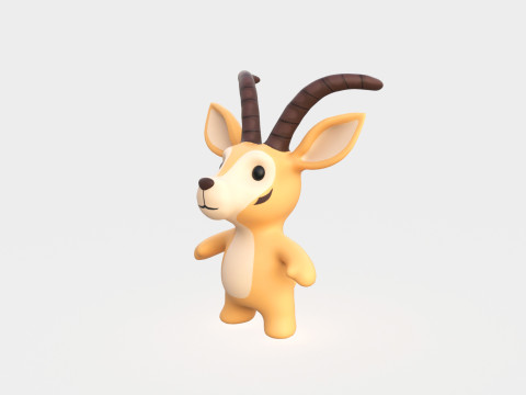 Little animal baby - Antelope cute - Animated Modelo 3D