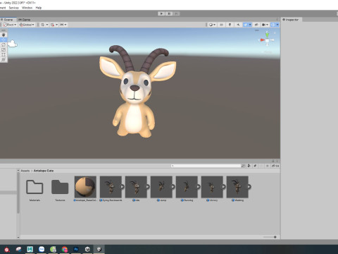 Little animal baby - Antelope cute - Animated Modelo 3D