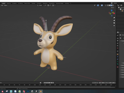 Little animal baby - Antelope cute - Animated Modelo 3D