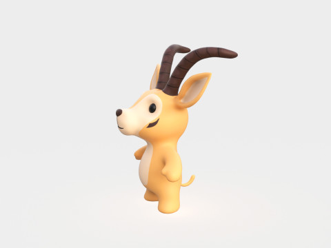 Little animal baby - Antelope cute - Animated Modelo 3D