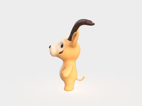 Little animal baby - Antelope cute - Animated Modelo 3D