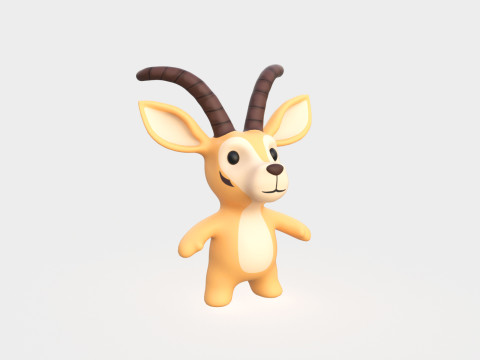 Little animal baby - Antelope cute - Animated Modelo 3D