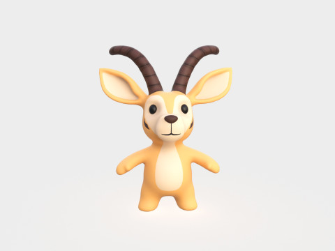 Little animal baby - Antelope cute - Animated Modelo 3D