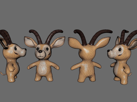 Little animal baby - Antelope cute - Animated Modelo 3D