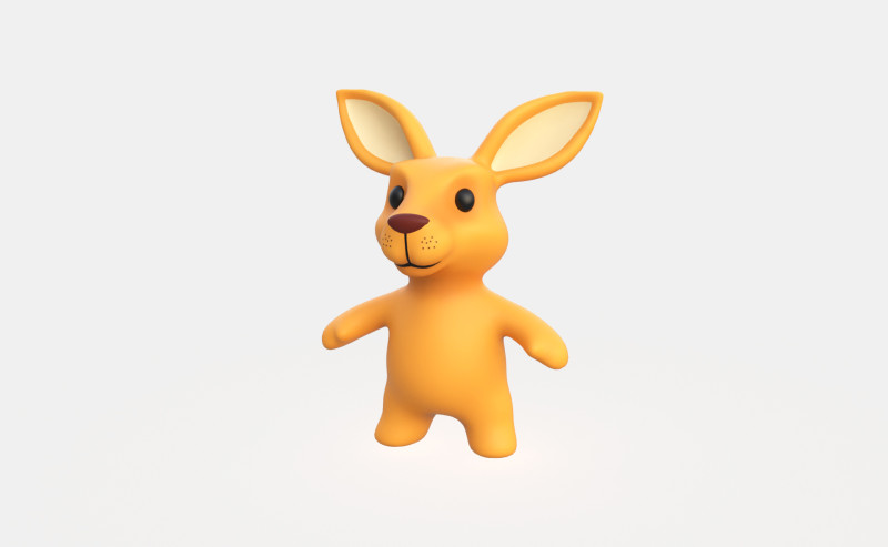 Little animal baby - Kangaroo cute - Animated 3D Модель .c4d .max .obj .3ds .fbx .stl .blend 