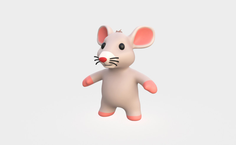Little animal baby - Rat cute - Animated 3D-Modell .c4d .max .obj .3ds .fbx .stl .blend 